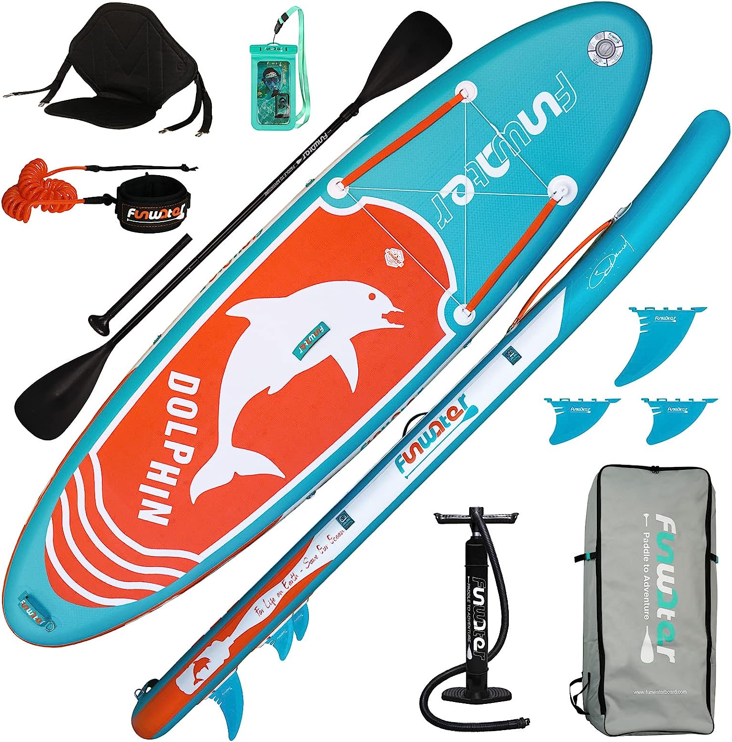 FunWater SUP Inflatable Stand Up Paddle Board Ultra-Light Inflatable Paddleboard with ISUP Accessories,
