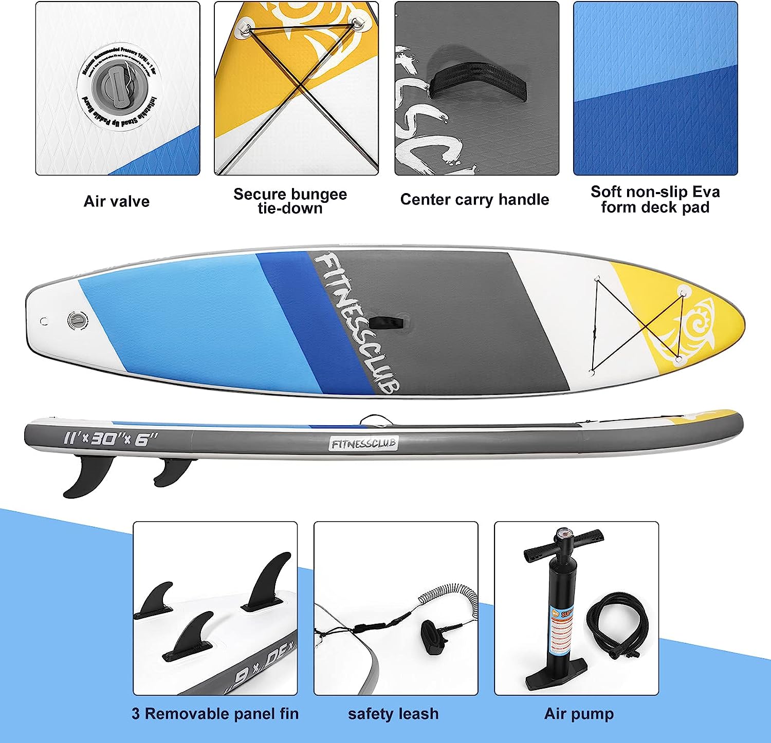 10/11ft Inflatable Stand Up Paddle Board,Durable Lightweight Touring SUP Accessories,